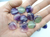Mixed Stone Heart Pendants for DIY Jewelry Making