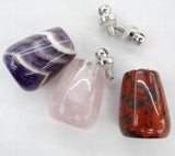 Natural Stone Quartz Crystal Turquoises Tiger Eye Charms Pendant