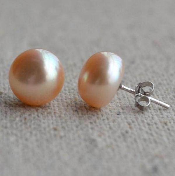 11mm Pale Pink Freshwater Pearl Earrings