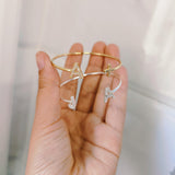 Zircon Initial Baby Bangle, Child & Adult Size Spiritual Jewelry