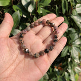 Natural Rhodonite Diamond Shape Bracelet Crystal Quartz Healing Stone Gift