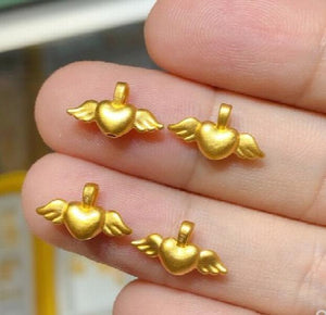24k Pure Gold Pendant for Women 999 Yellow Necklace Charms 0.1g/pc
