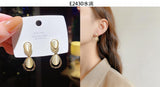 SSE2 Silver Hoop Earrings Zircon Female Piercing Earings