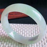 Zheru Jewelry Natural Light Burmese Jadeite 54mm-64mm Bracelet