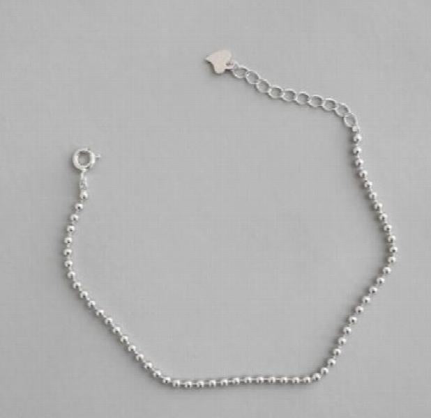 Korea Hot 925 Silver Bracelets 2mm Beads Chain Jewelry Women Gift