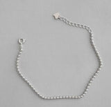 Korea Hot 925 Silver Bracelets 2mm Beads Chain Jewelry Women Gift