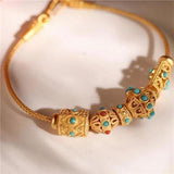S925 Silver Plated Turquoise Bracelet Nepal Style Retro Tibetan Ethnic Bohemian