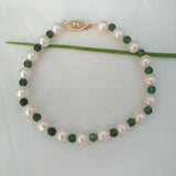 South Sea Pearl Green Jade Bracelet Wedding Bridesmaid Gift