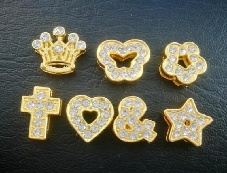 8mm Slide Charms Crown Butterfly Heart Star Flower Cross 120pcs