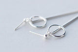 925 Silver Geometric Dangle Earrings with Ball GTLE1482
