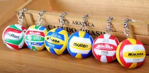 Beach Volleyball PVC Keychain Key Chain Ring Football Beach Ball Key Ring