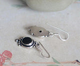 S925 Sterling Silver Agate Earrings, Indian Hand Inlaid