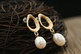 Freshwater Pearl Earrings s925 Silver Unique Jewelry