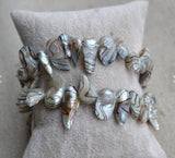 Gray Freshwater Pearl 2ROW AA 8-11MM Bangle