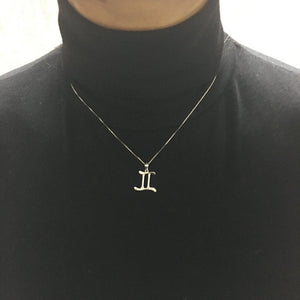 925 Silver Gemini Zircon Horoscope Necklace Constellation Pendant