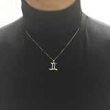 925 Silver Gemini Zircon Horoscope Necklace Constellation Pendant