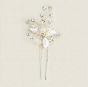 Leaves Flower Crystal Pearls Hairpins Wedding Hair Jewelry Accessories