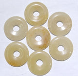 35mm Natural Stone Crystal Donut Pendant for DIY Jewelry Making