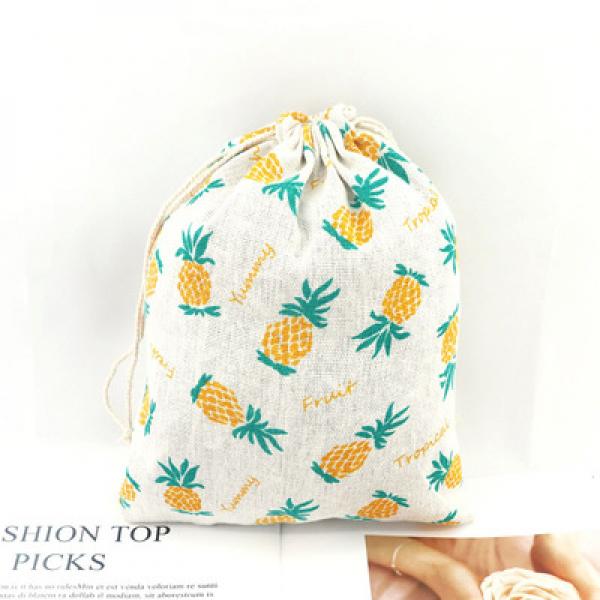 19x24cm Linen Cotton Jewelry Bags Drawstring Pouches