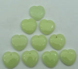 Glow in the Dark Quartz Crystal Moonstone Heart Pendant 24pc