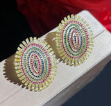S925 Silver Copper Zircon Ellipse Crystal Earrings DIY Jewelry Accessories