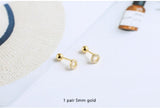 925 Silver Circle Zircon Stud Earring Wild Personality Female Jewel