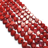 Natural Stone Red Coral Beads Hearts Punch Loose Spacer Beads for Jewelry Making