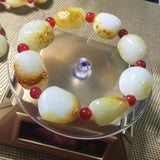 Natural Hetian Jade Rough Stone Bracelet Men's and Women's Jewelry