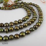 Baroque AA 6-7MM Green Freshwater Pearl Strand DIY Making Necklace Bracelet