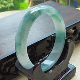 Zheru Natural Burmese Jade Two-Tone Bracelet 54-64mm