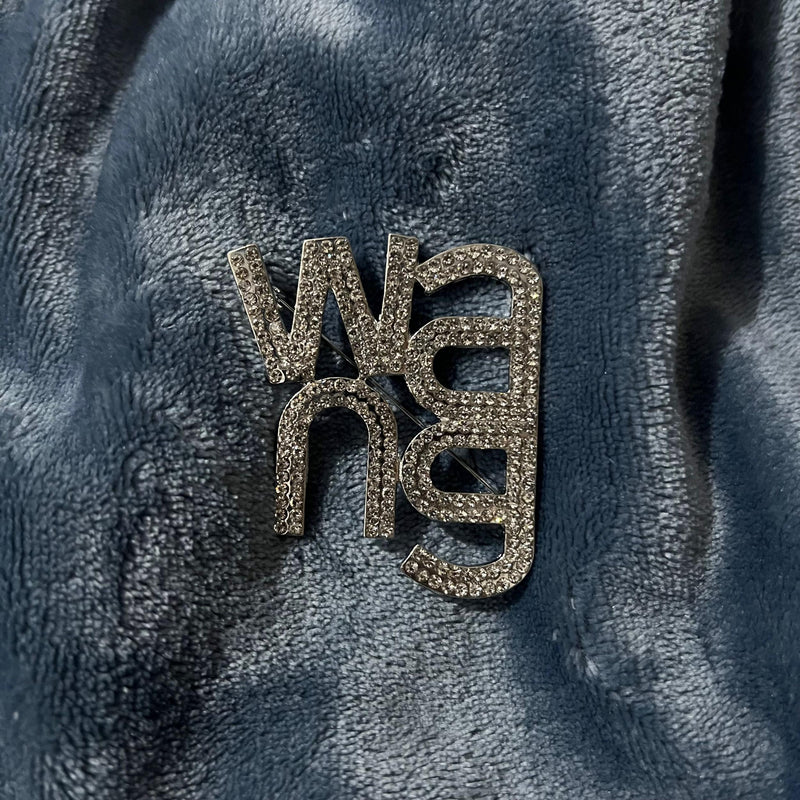 Retro Letter Full Diamond Brooch Pin for Women