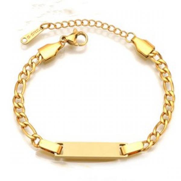 Personalized Baby ID Engraved Bracelet with Letter Pendant