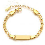 Personalized Baby ID Engraved Bracelet with Letter Pendant
