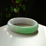 Zheru Jewelry Natural Myanmar Jade Two-Color Bracelet 54-62mm