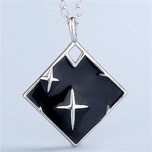 Enamel Star Cloud Pendant Necklace 999 Pure Sterling Silver Chain