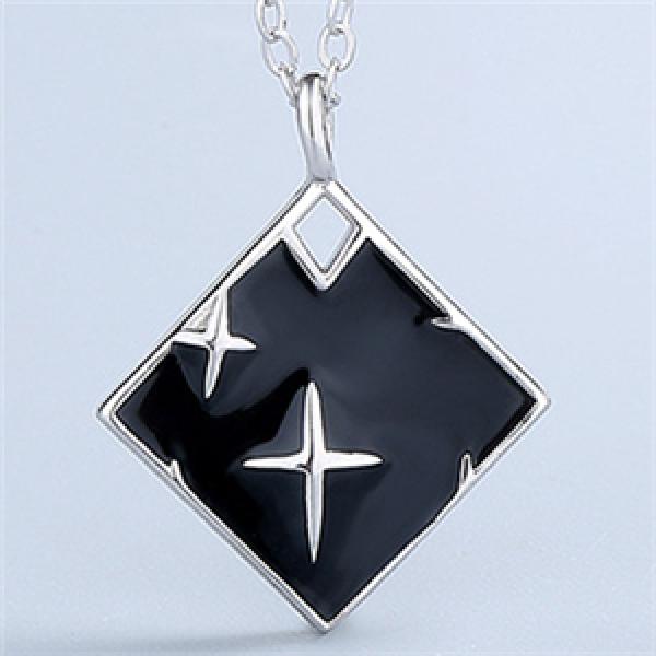 Enamel Star Cloud Pendant Necklace 999 Pure Sterling Silver Chain