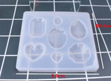 6 Silicone Resin Molds Variety Pendant Tower Alphabet Button Making