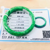 Zheru Natural Jadeite Bracelet Green 54-62mm w/ Certificate