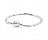 925 Silver Reflexions Rose Snake Chain Bracelet Bangle