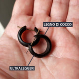 Wooden Coconut AFRO Tribal Hoop Earrings Men Women