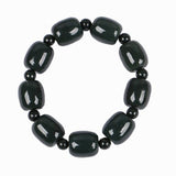 Natural Hetian Jade Bead Bracelet Men Women Jewelry