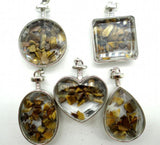 10pcs Turquoise Quartz Tiger Eye Gravel Glass Pendant DIY Jewelry Making