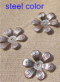 Metal Stamping Crafts 16mm Flower Beads Cap 6 Petal DIY Jewelry -200 pcs