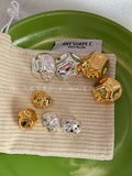 Geometric Ear Clip Earrings - Cold Wind Pleated Design