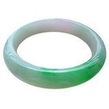 Natural Burmese Jadeite Light Green Two-tone 54-64mm Bracelet Princess Jewelry
