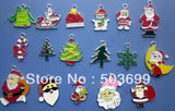 100pcs Mixed Santa Claus and Christmas Tree Enamel Charms 27*23mm