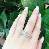 Women's CZ Ring Bridal Jewelry Engagement Birthday Gift