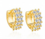 925 Silver Needle Purple Gemstone Zircon Crystal Diamond Earrings