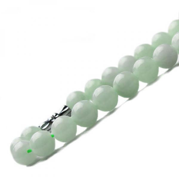 Zheru Jewelry Natural Burmese Jade A Round Bead Necklace Jade Jewelry