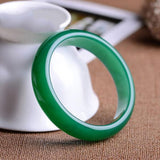 Zheru Agate Chalcedony Green Bangle 54-64mm Princess Jewelry